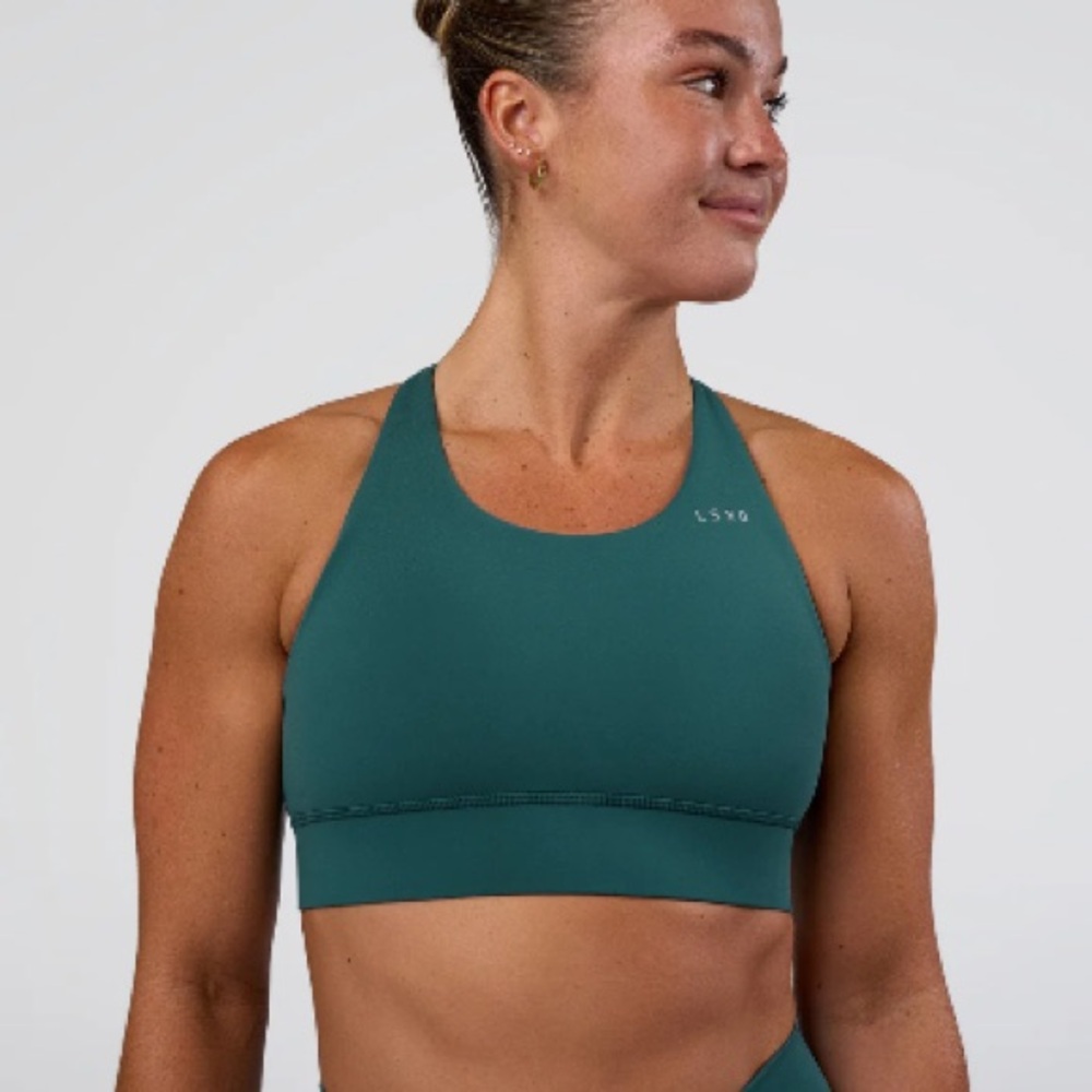 High-Neck Sports Bra in Teal - LSKD